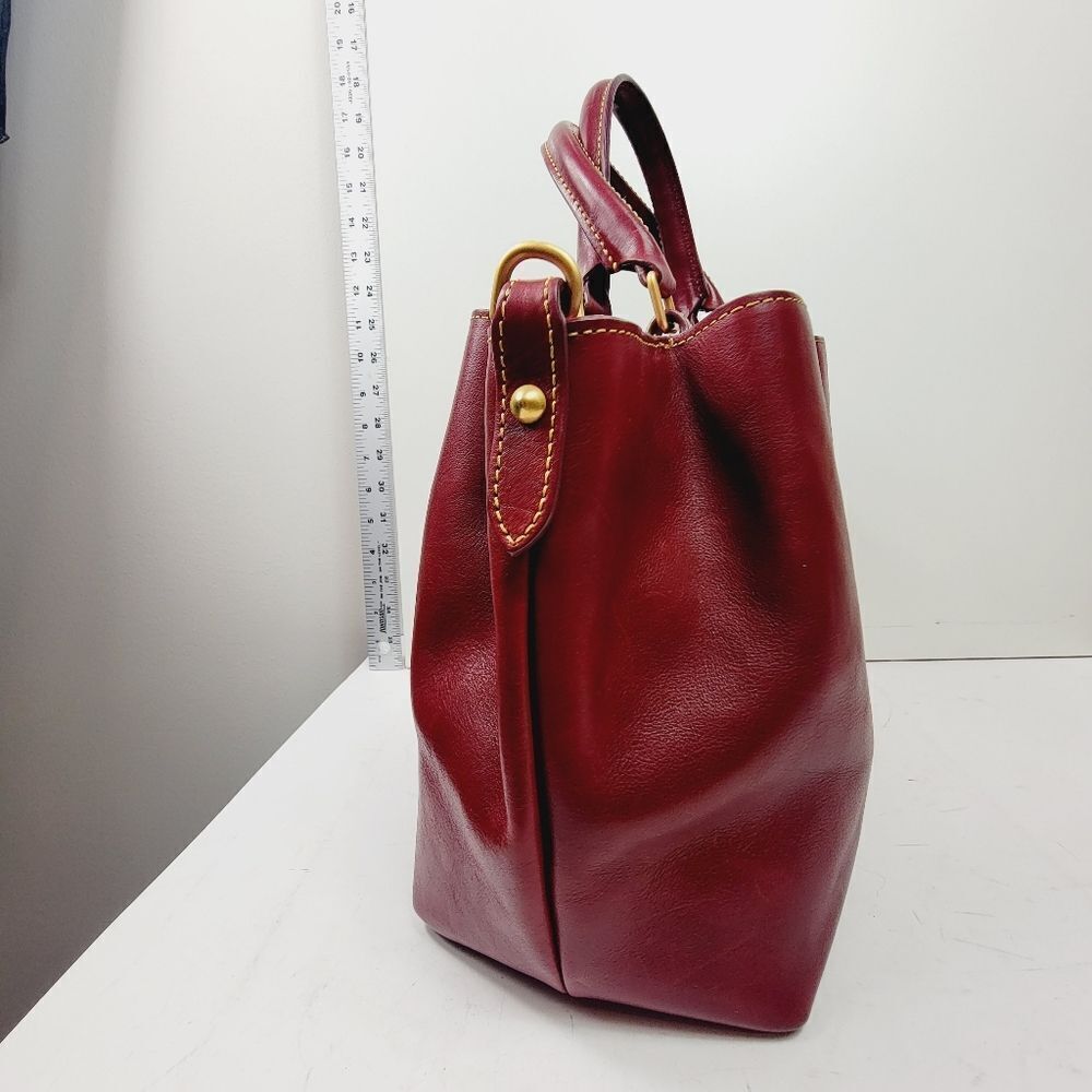 Dooney & Bourke Florentine Barlow Bucket Crossbody Bag Dark Red NWT $548 - Picture 5 of 15